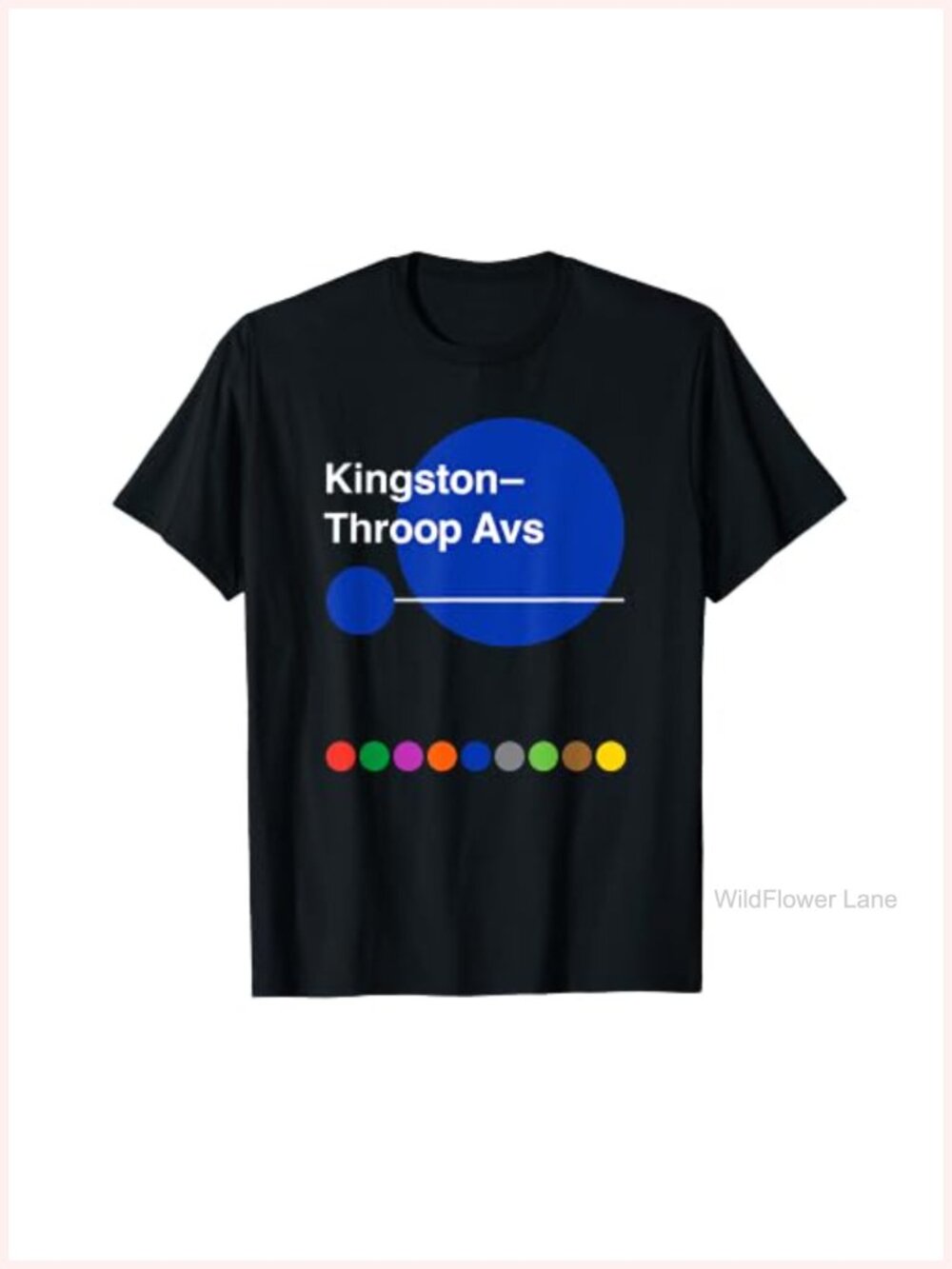 NYC Subway Kingston-Throop Ave Brooklyn Graphic T-Shirt